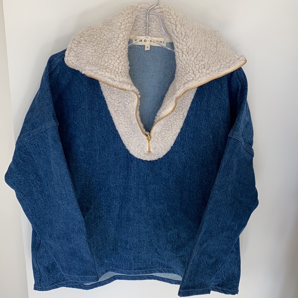 Amo X Donni Denim Half Zip pullover